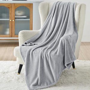 COPY - Plush Crystal Grey Fleece Throw Blanket 50x70 Soft / Lightweight